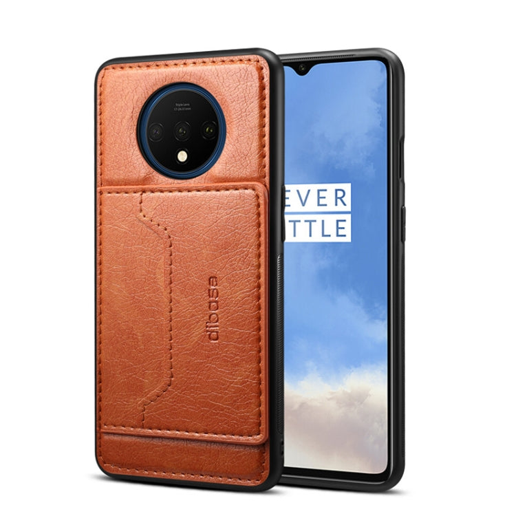 For OnePlus 7T Dibase TPU + PC + PU Crazy Horse Texture Protective Case, with Holder & Card Slots