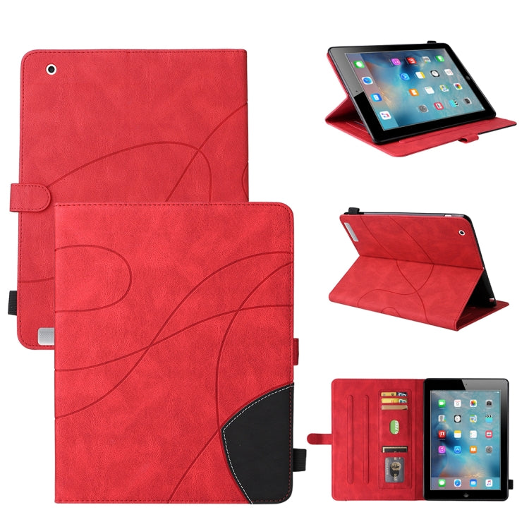 Dual-color Splicing Horizontal Flip PU Leather Case with Holder & Card Slots & Sleep / Wake-up Function For iPad 2 / 3 / 4