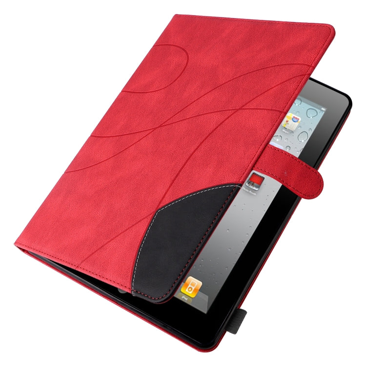 Dual-color Splicing Horizontal Flip PU Leather Case with Holder & Card Slots & Sleep / Wake-up Function For iPad 2 / 3 / 4