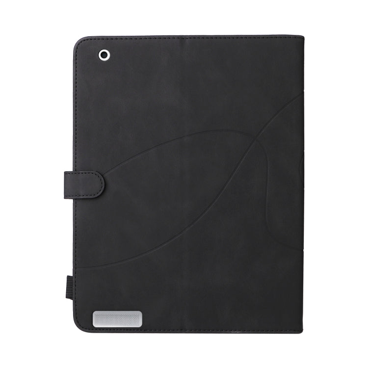 Dual-color Splicing Horizontal Flip PU Leather Case with Holder & Card Slots & Sleep / Wake-up Function For iPad 2 / 3 / 4