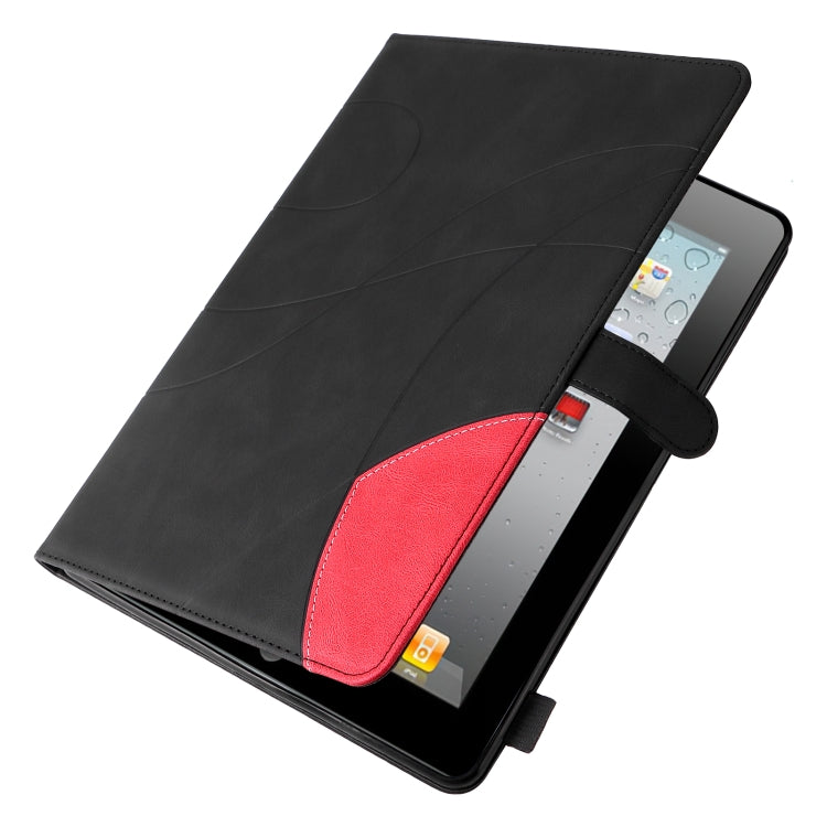 Dual-color Splicing Horizontal Flip PU Leather Case with Holder & Card Slots & Sleep / Wake-up Function For iPad 2 / 3 / 4