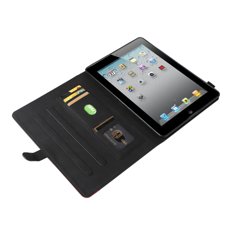 Dual-color Splicing Horizontal Flip PU Leather Case with Holder & Card Slots & Sleep / Wake-up Function For iPad 2 / 3 / 4