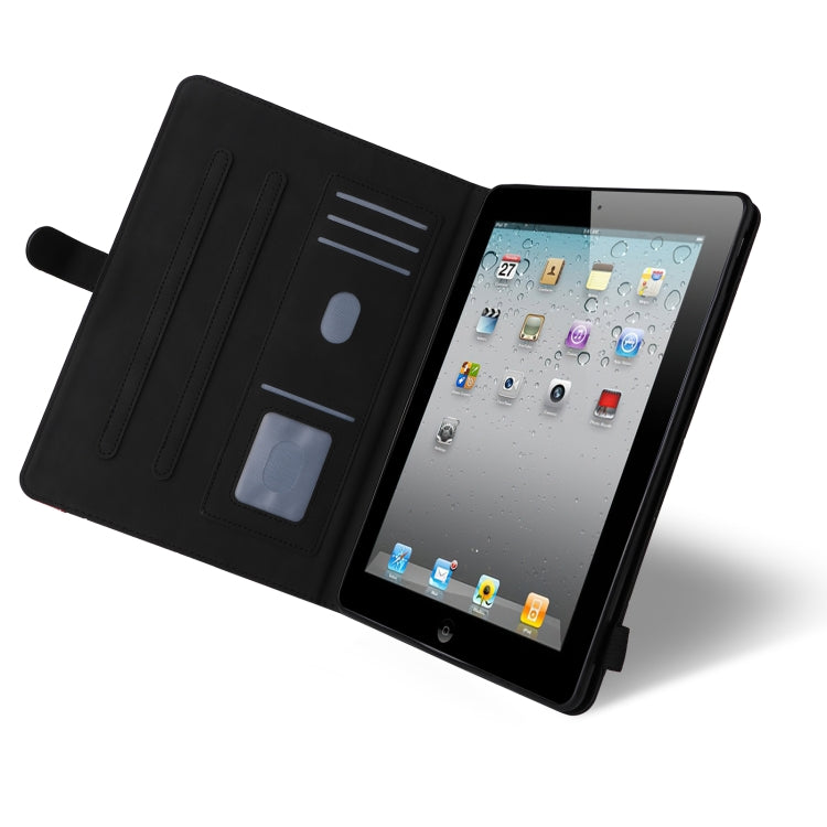 Dual-color Splicing Horizontal Flip PU Leather Case with Holder & Card Slots & Sleep / Wake-up Function For iPad 2 / 3 / 4