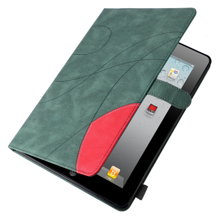 Dual-color Splicing Horizontal Flip PU Leather Case with Holder & Card Slots & Sleep / Wake-up Function For iPad 2 / 3 / 4