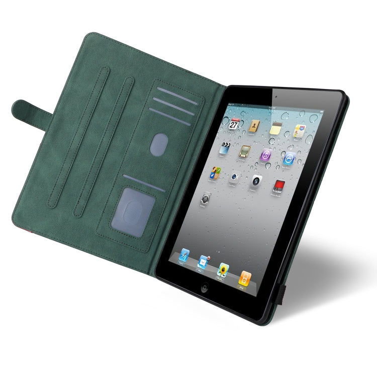 Dual-color Splicing Horizontal Flip PU Leather Case with Holder & Card Slots & Sleep / Wake-up Function For iPad 2 / 3 / 4