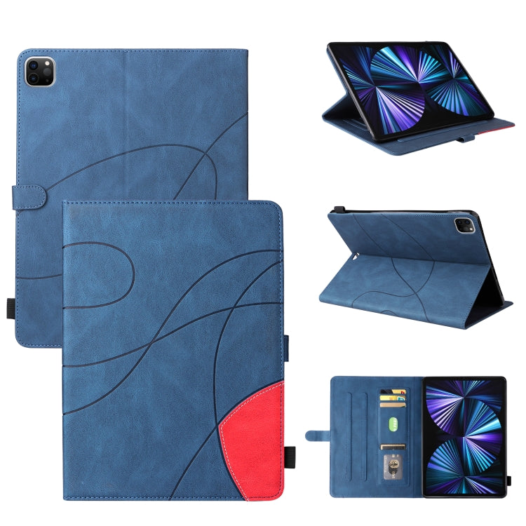 Dual-color Splicing Horizontal Flip PU Leather Case with Holder & Card Slots For iPad Pro 12.9 (2020/2021/2018)