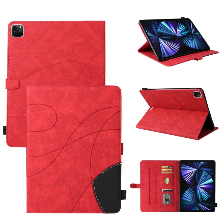 Dual-color Splicing Horizontal Flip PU Leather Case with Holder & Card Slots For iPad Pro 12.9 (2020/2021/2018)