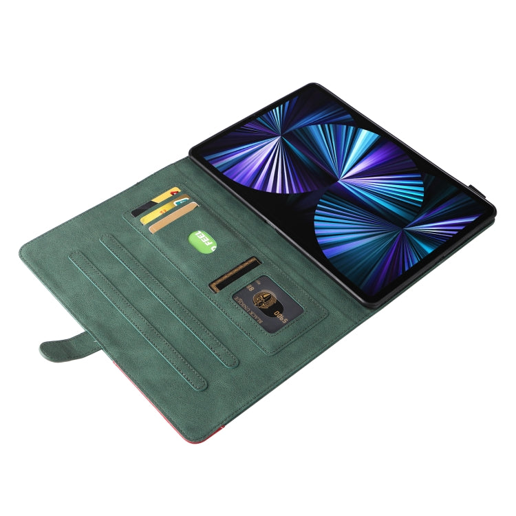 Dual-color Splicing Horizontal Flip PU Leather Case with Holder & Card Slots For iPad Pro 12.9 (2020/2021/2018)
