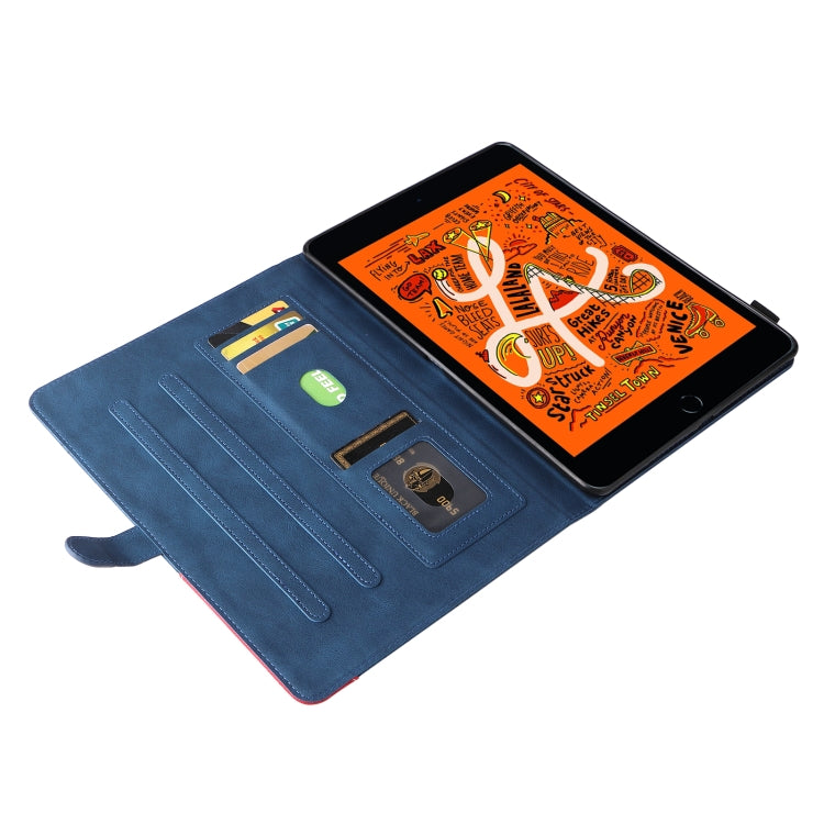 Dual-color Splicing Horizontal Flip PU Leather Case with Holder & Card Slots & Sleep / Wake-up Function For iPad mini/mini 2/mini 3/mini 4/mini(2019)