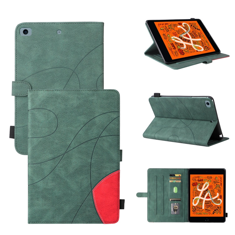 Dual-color Splicing Horizontal Flip PU Leather Case with Holder & Card Slots & Sleep / Wake-up Function For iPad mini/mini 2/mini 3/mini 4/mini(2019)