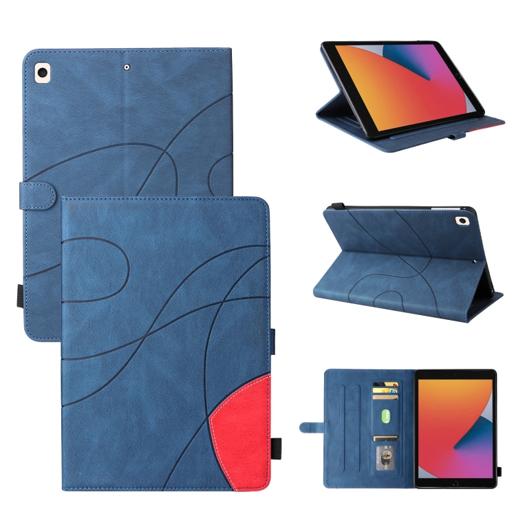 Dual-color Splicing Horizontal Flip PU Leather Case with Holder & Card Slots & Sleep / Wake-up Function For iPad 9.7 (2018/2017)