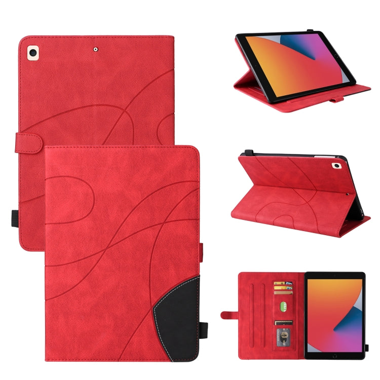 Dual-color Splicing Horizontal Flip PU Leather Case with Holder & Card Slots & Sleep / Wake-up Function For iPad 9.7 (2018/2017)