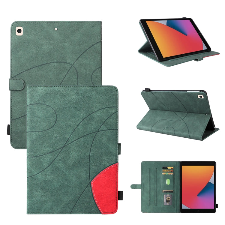 Dual-color Splicing Horizontal Flip PU Leather Case with Holder & Card Slots & Sleep / Wake-up Function For iPad 9.7 (2018/2017)