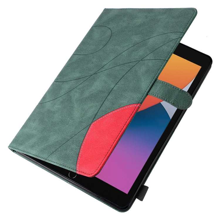 Dual-color Splicing Horizontal Flip PU Leather Case with Holder & Card Slots & Sleep / Wake-up Function For iPad 9.7 (2018/2017)