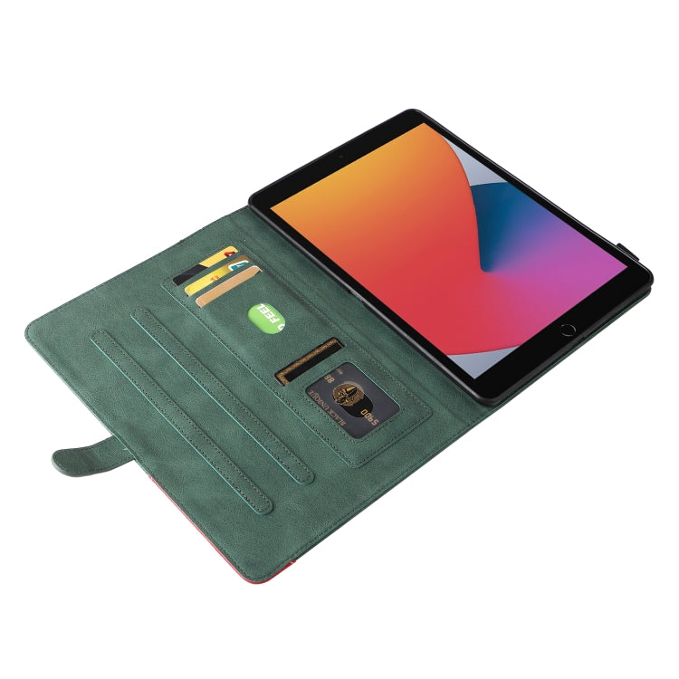 Dual-color Splicing Horizontal Flip PU Leather Case with Holder & Card Slots & Sleep / Wake-up Function For iPad 9.7 (2018/2017)
