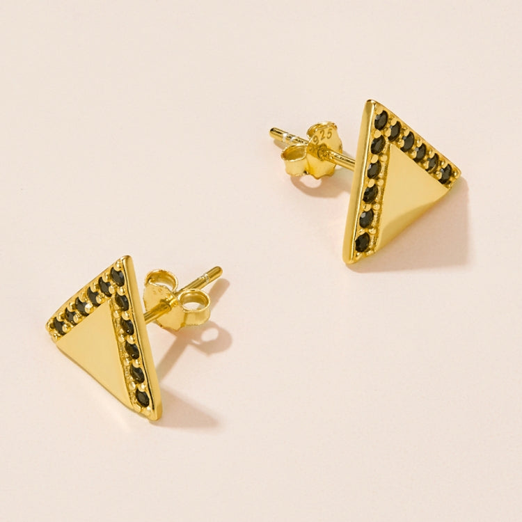 S925 Sterling Silver Simple Triangle Ear Studs Women Earrings