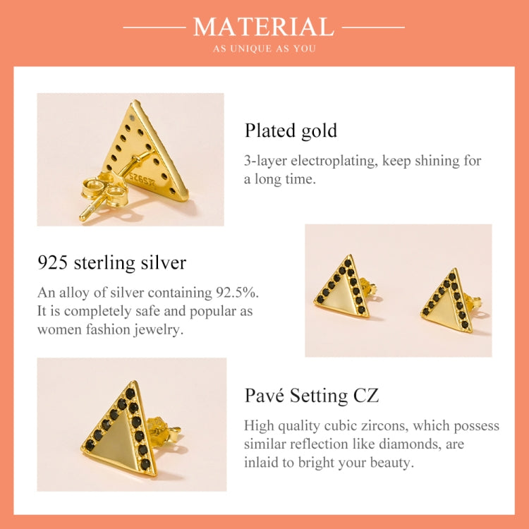 S925 Sterling Silver Simple Triangle Ear Studs Women Earrings