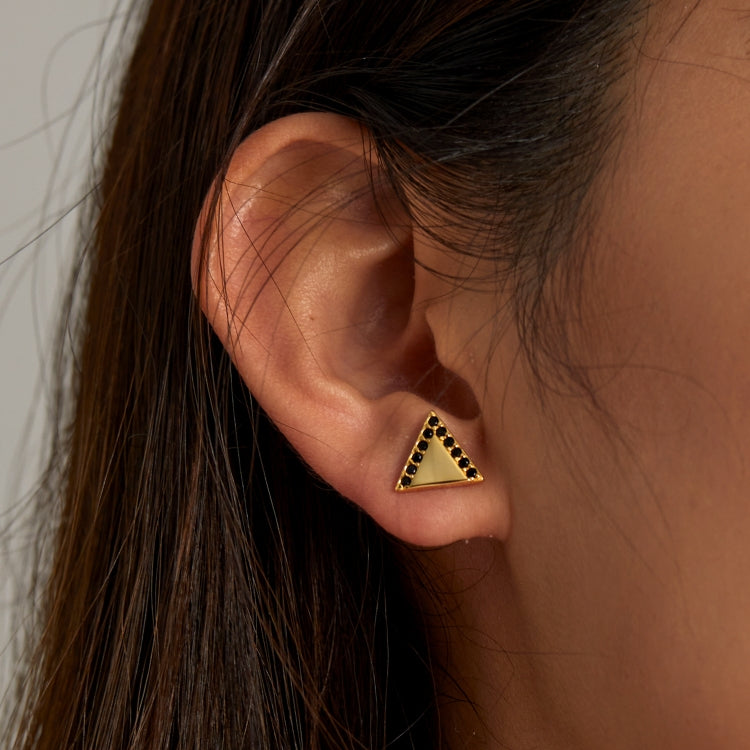 S925 Sterling Silver Simple Triangle Ear Studs Women Earrings