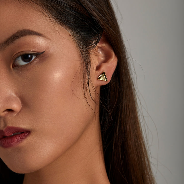 S925 Sterling Silver Simple Triangle Ear Studs Women Earrings