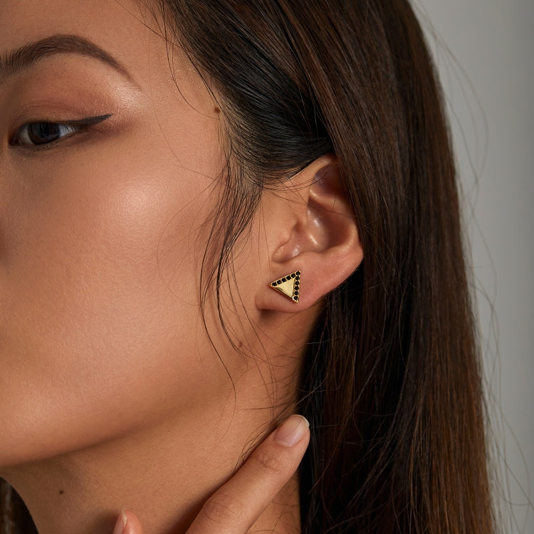 S925 Sterling Silver Simple Triangle Ear Studs Women Earrings