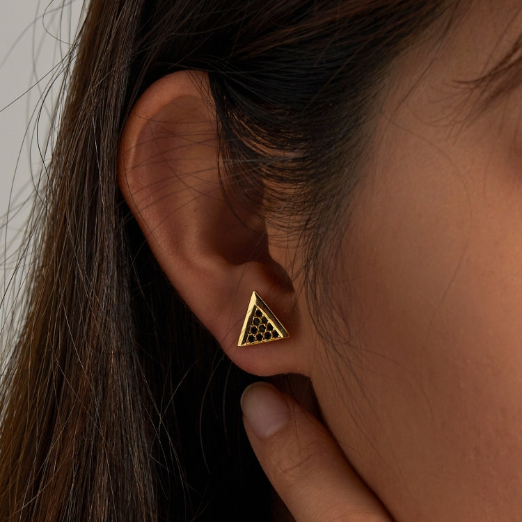 S925 Sterling Silver Personality Triangle Ear Studs Women Earrings