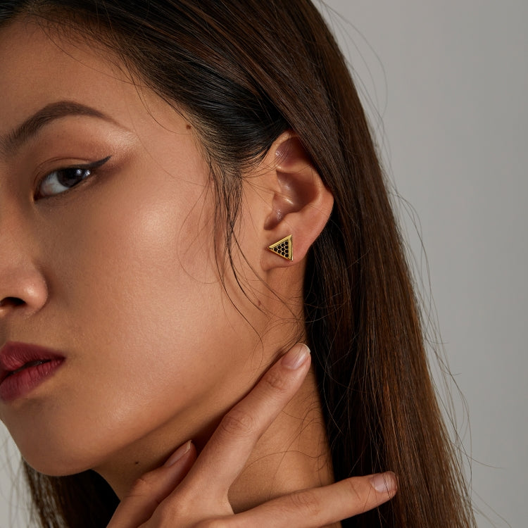 S925 Sterling Silver Personality Triangle Ear Studs Women Earrings
