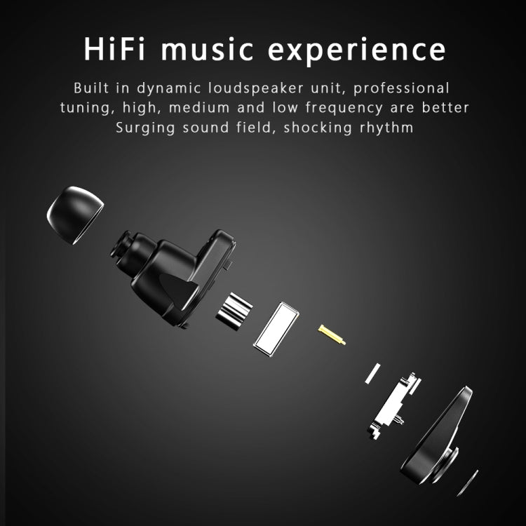 F6 1.28 inch IPS Screen 2 in 1 Bluetooth Earphone Smart Watch, Support Heart Rate & Blood Oxygen Monitoring / Bluetooth Music, Style:Silicone Strap(Black)