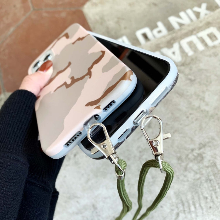 For iPhone 13 Pro Camouflage Pattern IMD Shockproof TPU Protective Case with Lanyard