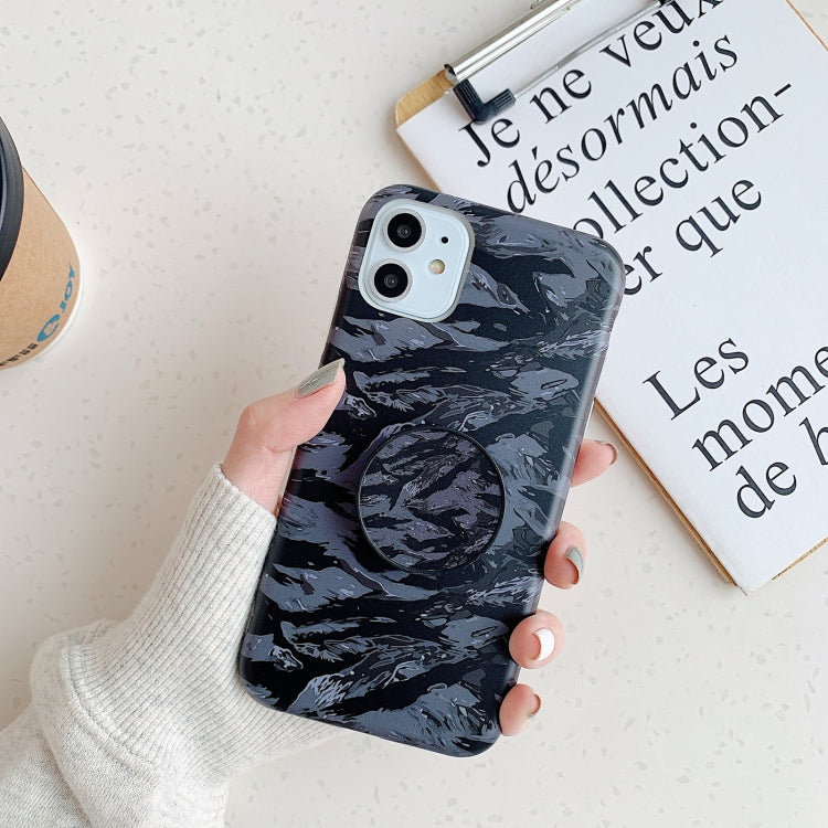 For iPhone 13 Shockproof IMD Camouflage TPU Protective Case with Holder