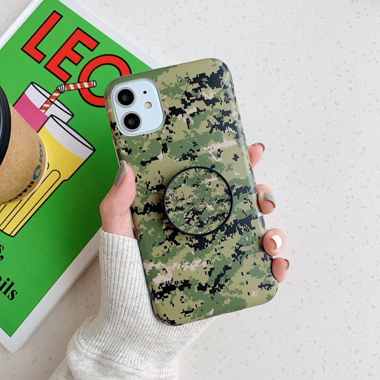 For iPhone 13 Pro Shockproof IMD Camouflage TPU Protective Case with Holder