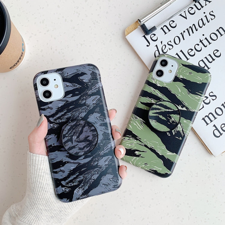 For iPhone 13 Pro Shockproof IMD Camouflage TPU Protective Case with Holder