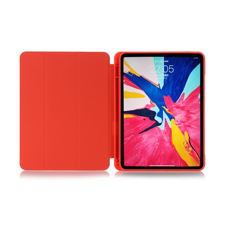 For iPad mini 6 Back Sticker Skin Feel Horizontal Flip Leather Tablet Case with Tri-fold Holder