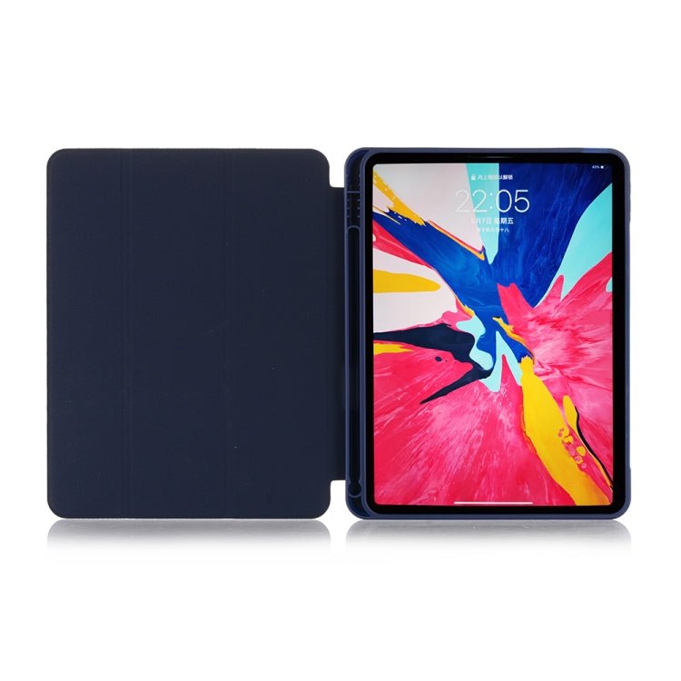 For iPad mini 6 Back Sticker Skin Feel Horizontal Flip Leather Tablet Case with Tri-fold Holder