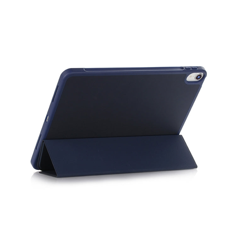 For iPad mini 6 Back Sticker Skin Feel Horizontal Flip Leather Tablet Case with Tri-fold Holder