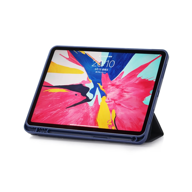 For iPad mini 6 Back Sticker Skin Feel Horizontal Flip Leather Tablet Case with Tri-fold Holder