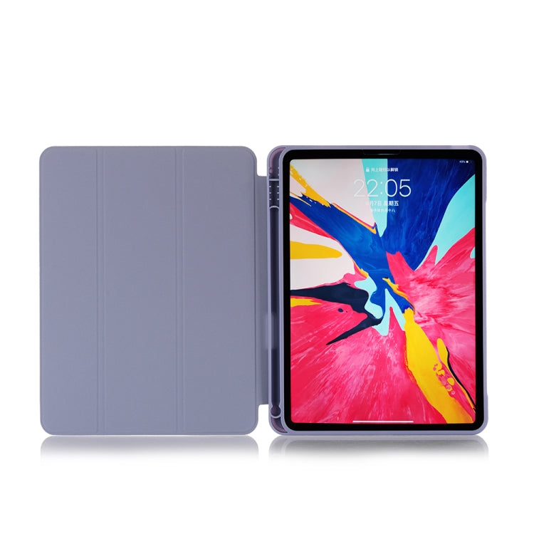 For iPad mini 6 Back Sticker Skin Feel Horizontal Flip Leather Tablet Case with Tri-fold Holder