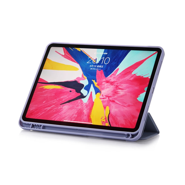 For iPad mini 6 Back Sticker Skin Feel Horizontal Flip Leather Tablet Case with Tri-fold Holder
