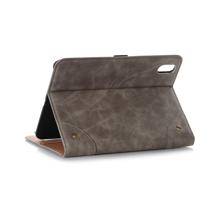 For iPad mini 6 Retro Book Style Horizontal Flip PU Leather Tablet Case with Holder & Card Slots & Wallet