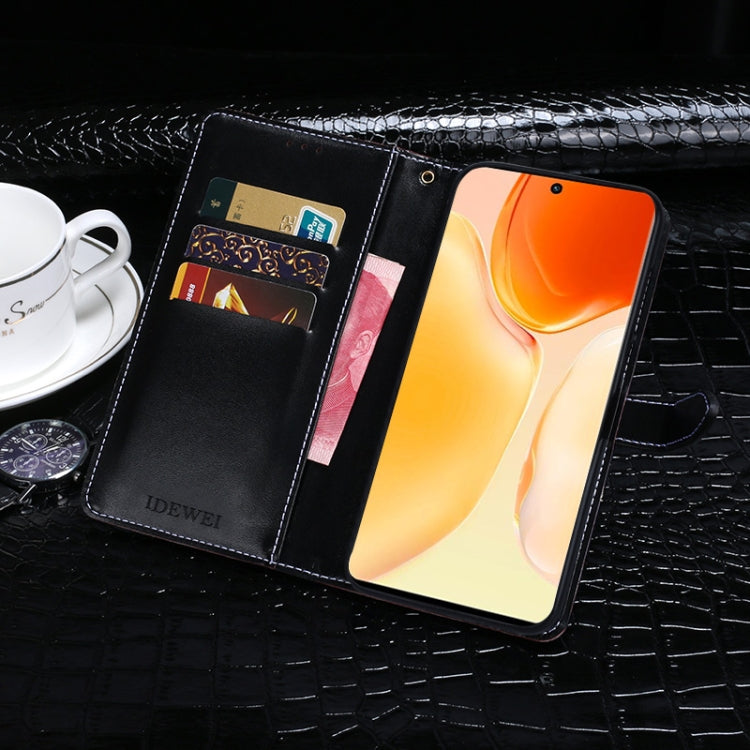 For vivo X70 Pro+ idewei Crocodile Texture Horizontal Flip Leather Case with Holder & Card Slots & Wallet