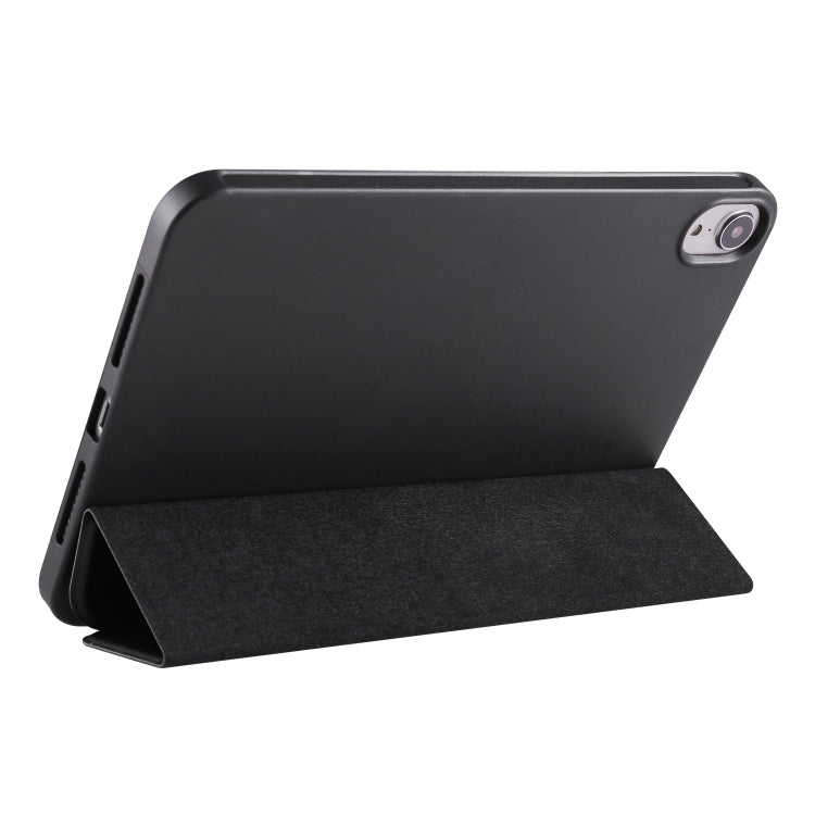For iPad mini 6 3-folding Horizontal Flip Honeycomb TPU Shockproof + PU Leather Tablet Case with Holder