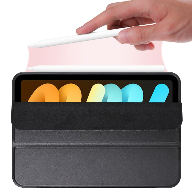 For iPad mini 6 3-folding Horizontal Flip Honeycomb TPU Shockproof + PU Leather Tablet Case with Holder