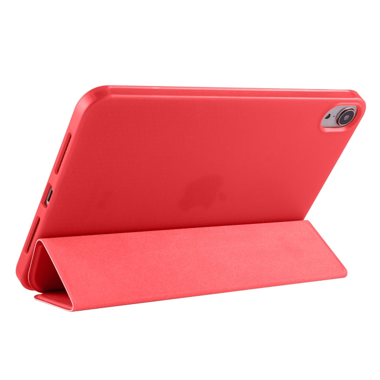 For iPad mini 6 3-folding Horizontal Flip Honeycomb TPU Shockproof + PU Leather Tablet Case with Holder