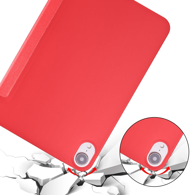 For iPad mini 6 3-folding Horizontal Flip Honeycomb TPU Shockproof + PU Leather Tablet Case with Holder