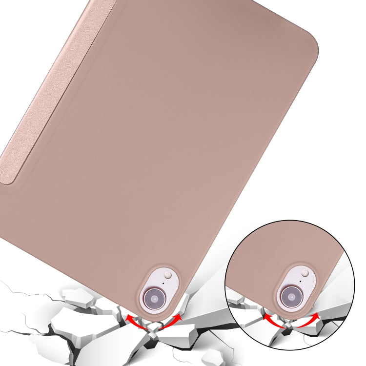 For iPad mini 6 3-folding Horizontal Flip Honeycomb TPU Shockproof + PU Leather Tablet Case with Holder