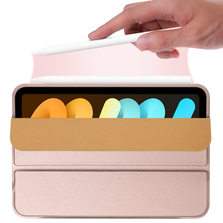 For iPad mini 6 3-folding Horizontal Flip Honeycomb TPU Shockproof + PU Leather Tablet Case with Holder