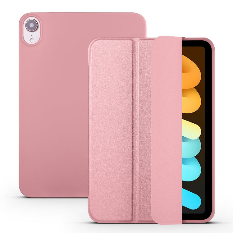 For iPad mini 6 3-folding Horizontal Flip Honeycomb TPU Shockproof + PU Leather Tablet Case with Holder