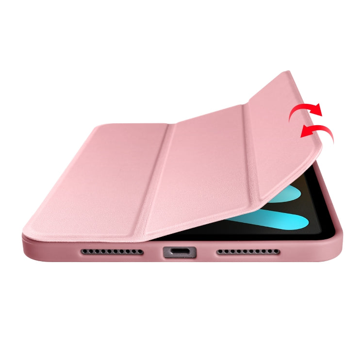 For iPad mini 6 3-folding Horizontal Flip Honeycomb TPU Shockproof + PU Leather Tablet Case with Holder