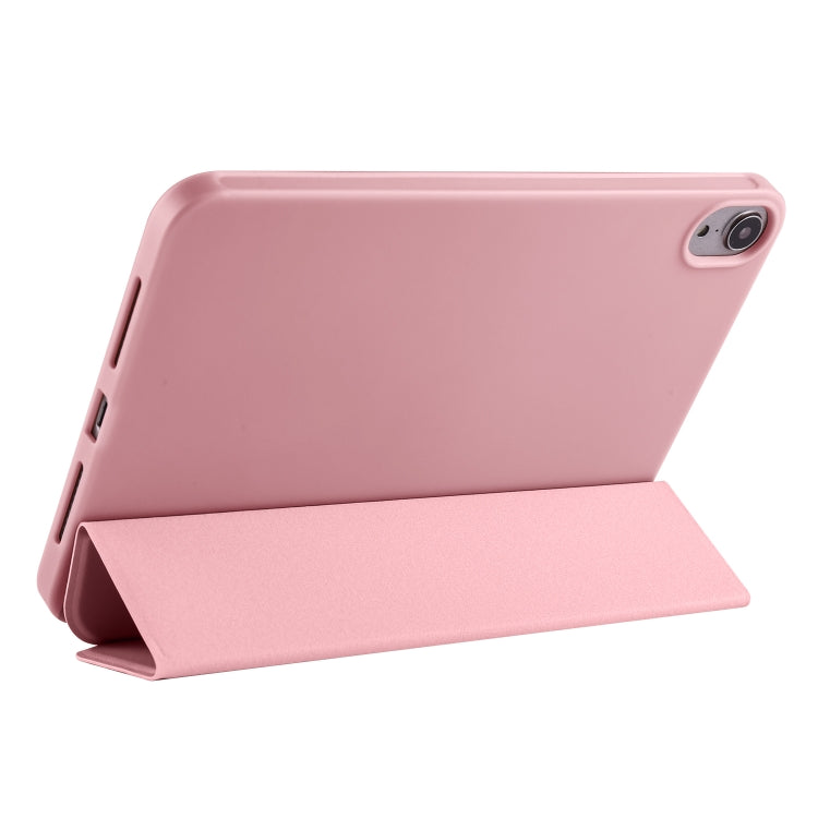 For iPad mini 6 3-folding Horizontal Flip Honeycomb TPU Shockproof + PU Leather Tablet Case with Holder