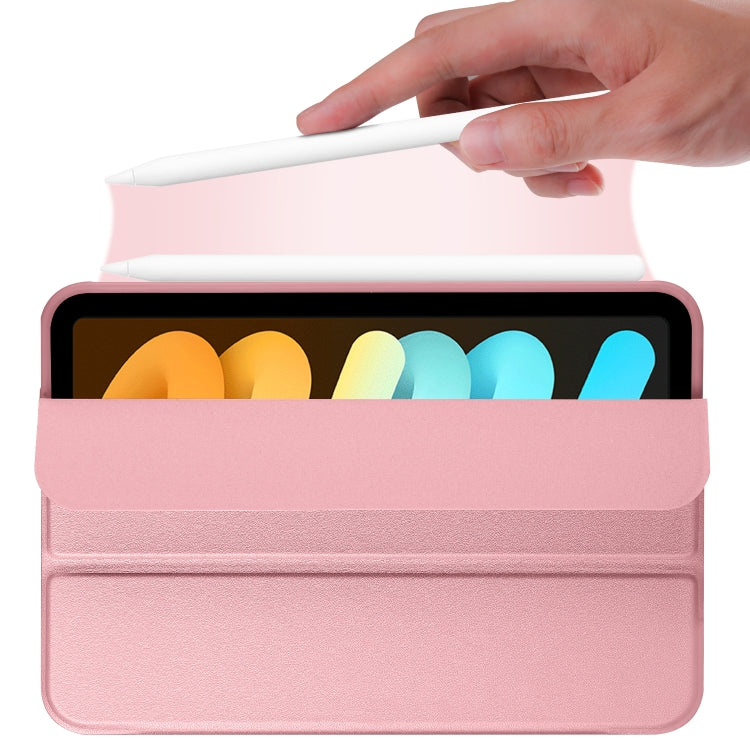 For iPad mini 6 3-folding Horizontal Flip Honeycomb TPU Shockproof + PU Leather Tablet Case with Holder