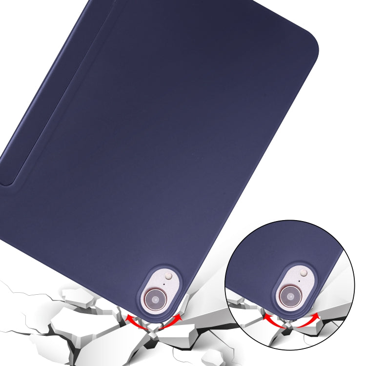 For iPad mini 6 3-folding Horizontal Flip Honeycomb TPU Shockproof + PU Leather Tablet Case with Holder